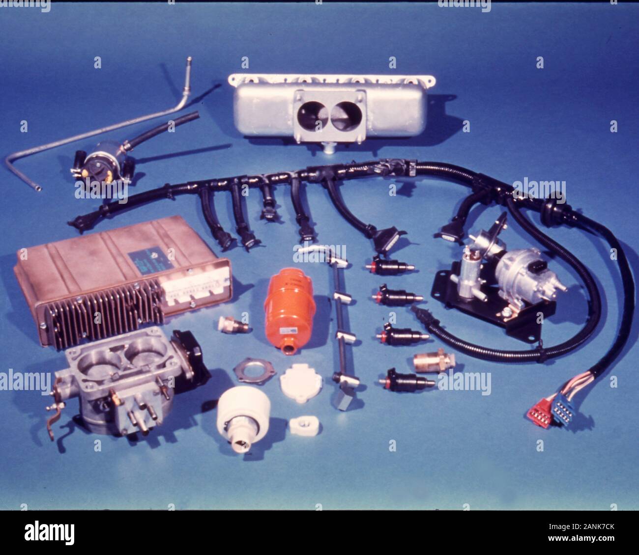 Cosworth Vega avec prototype de composants de moteur de 1974, 1975 et 1976. Les moteurs ont été construits individuellement à Tonawanda, New York et signés Banque D'Images