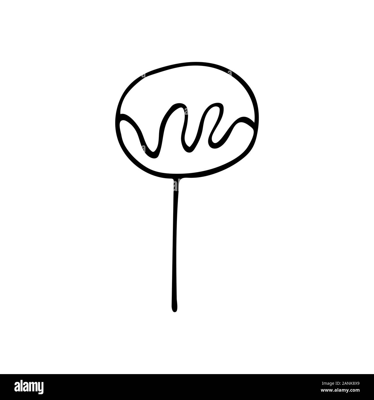 Fleur de coton. Noir et blanc illustration style doodle. La qualité produit respectueux de l'environnement pour la couture des vêtements Illustration de Vecteur