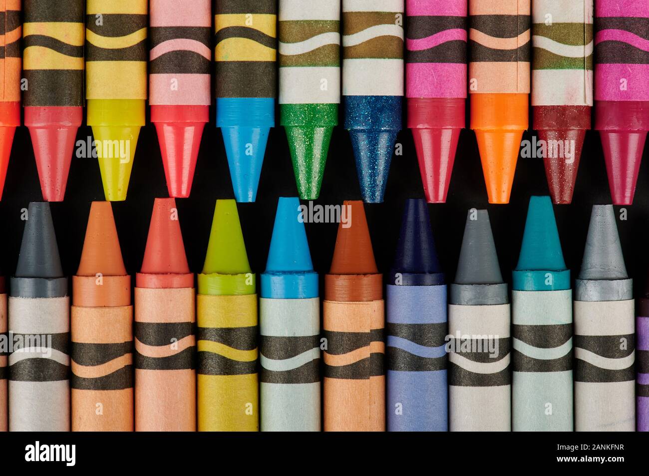 Groupe des crayons colorés vue rapprochée d'arrière-plan Banque D'Images