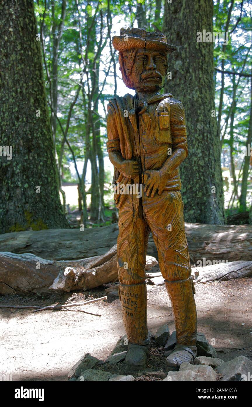 Sculpture Permanente De L'Homme El Bolson Banque D'Images