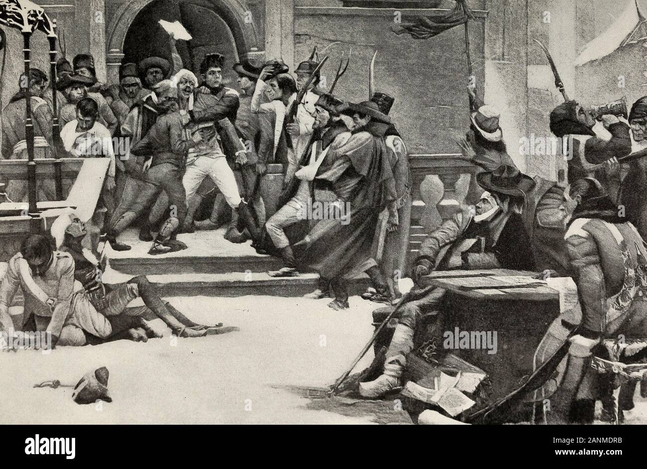 L'écho de la Révolution française - Les paysans de Bohême lieu en 1790 et le massacre de leurs nobles Banque D'Images L'écho de la Révolution française - Les paysans de Bohême lieu en 1790 et le massacre de leurs nobles Banque D'Images