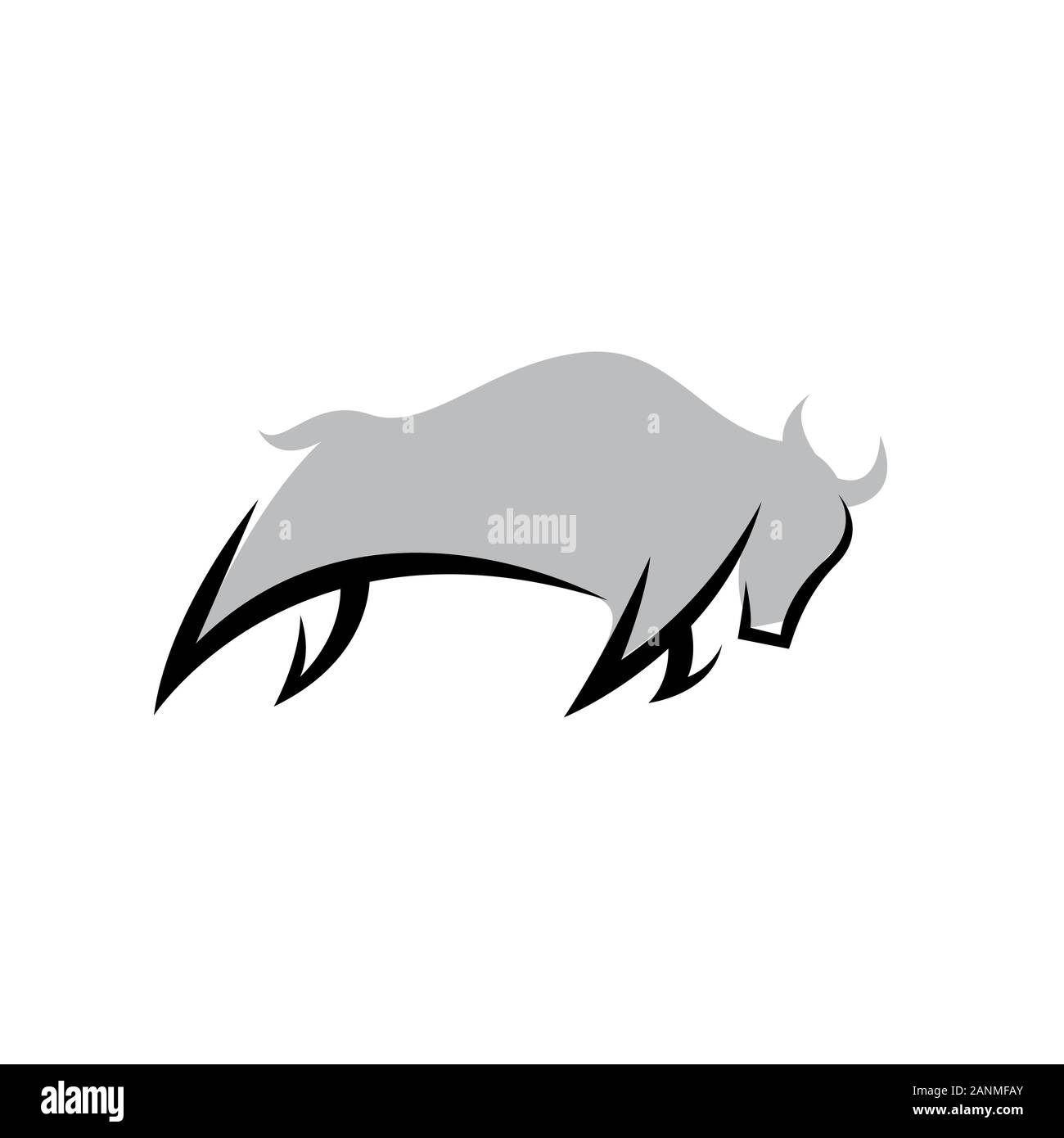 Shilhoutte de bull buffalo bisons simple conception de logo logo vector illustrations Illustration de Vecteur