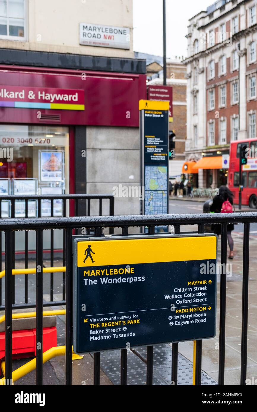 Le Wonderpass un passage inférieur pour piétons qui relie la station de Baker Street au sud de Marylebone Road, Londres, Angleterre, Royaume-Uni Banque D'Images