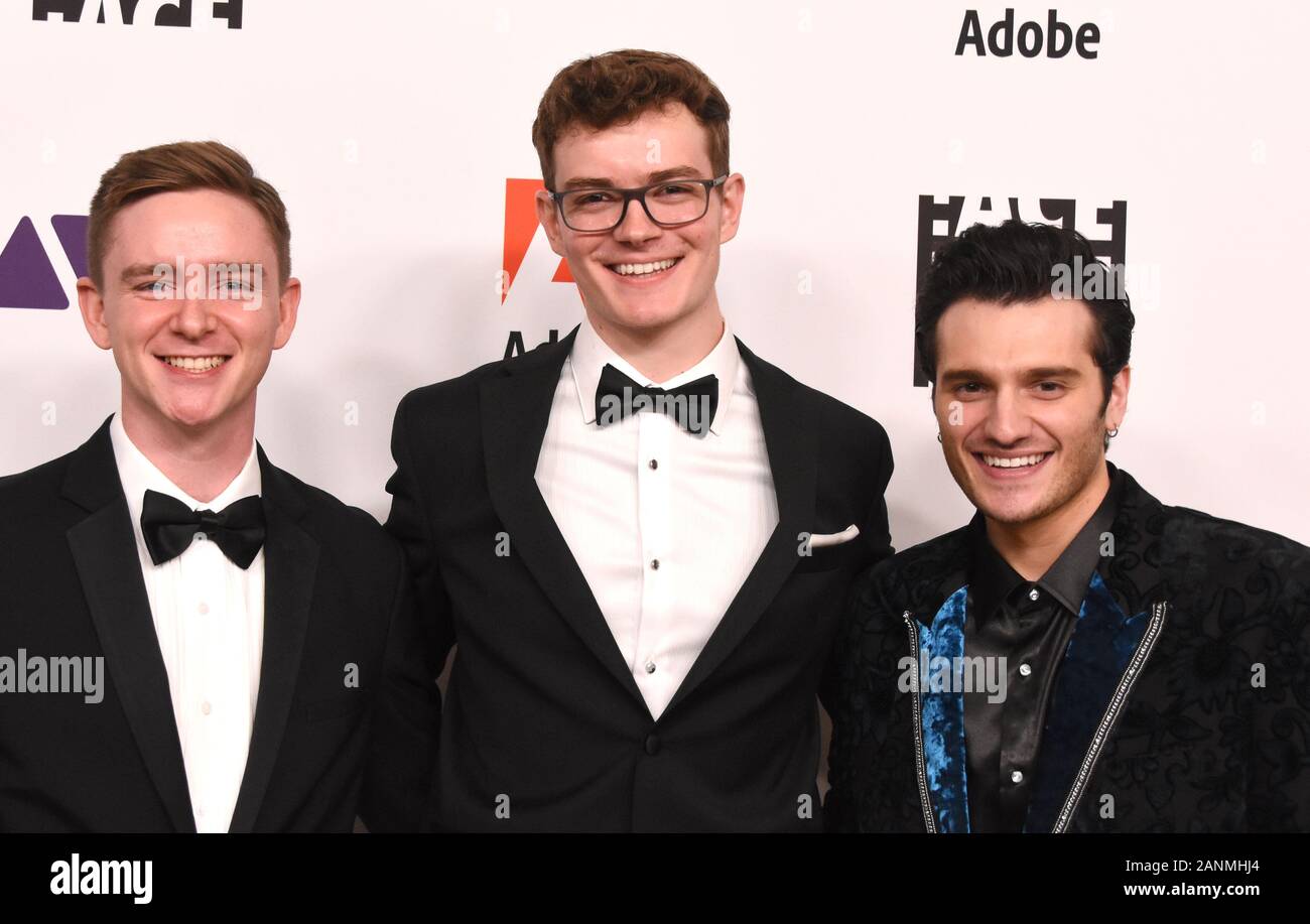 Los Angeles, Californie, USA 17 janvier 2020 (L-R) William Kalstron, Samuel Bailey Chase Johnson et assister à la 70e Prix annuel ACE Eddie le 17 janvier 2020 au Beverly Hilton Hotel à Beverly Hills, Californie, USA. Photo de Barry King/Alamy Live News Banque D'Images