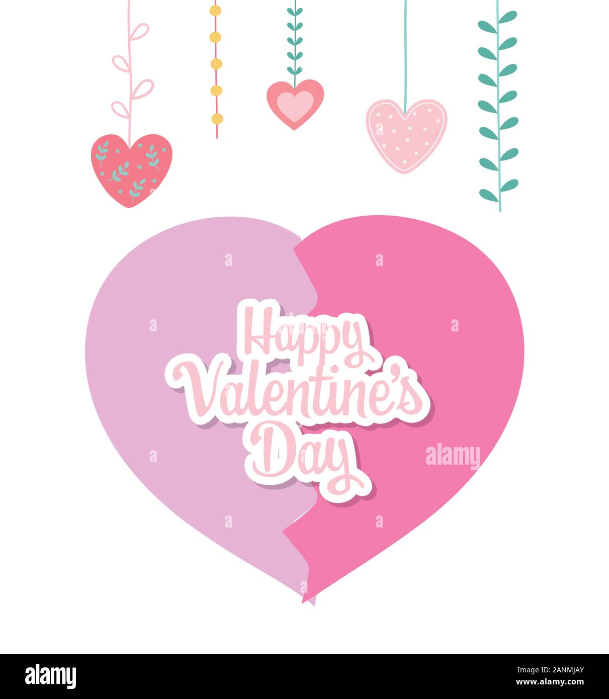 Happy Valentines Jour Cœur Brise Amour Triste Illustration Vectorielle Image Vectorielle Stock Alamy