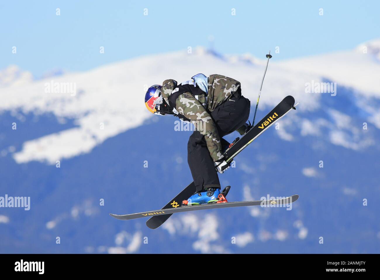 Alpe di Siusi, Italie. 17 Jan, 2020. Ski slope style Coupe du monde à l'Alpe di Siusi, Alpe di Siusi, Italie le 17 janvier 2020, Nicolas Goepper (USA) .Photo : Pierre Teyssot/Espa-Images : Cal Crédit Sport Media/Alamy Live News Banque D'Images