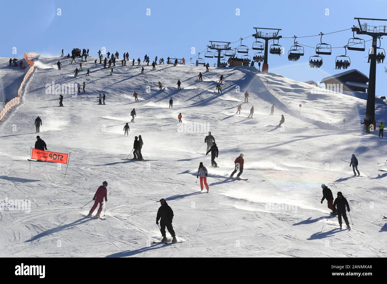 Alpe di Siusi, Italie. 17 Jan, 2020. Ski slope style Coupe du monde à l'Alpe di Siusi, Alpe di Siusi, Italie le 17 janvier 2020, les skieurs .Photo : Pierre Teyssot/Espa-Images : Cal Crédit Sport Media/Alamy Live News Banque D'Images