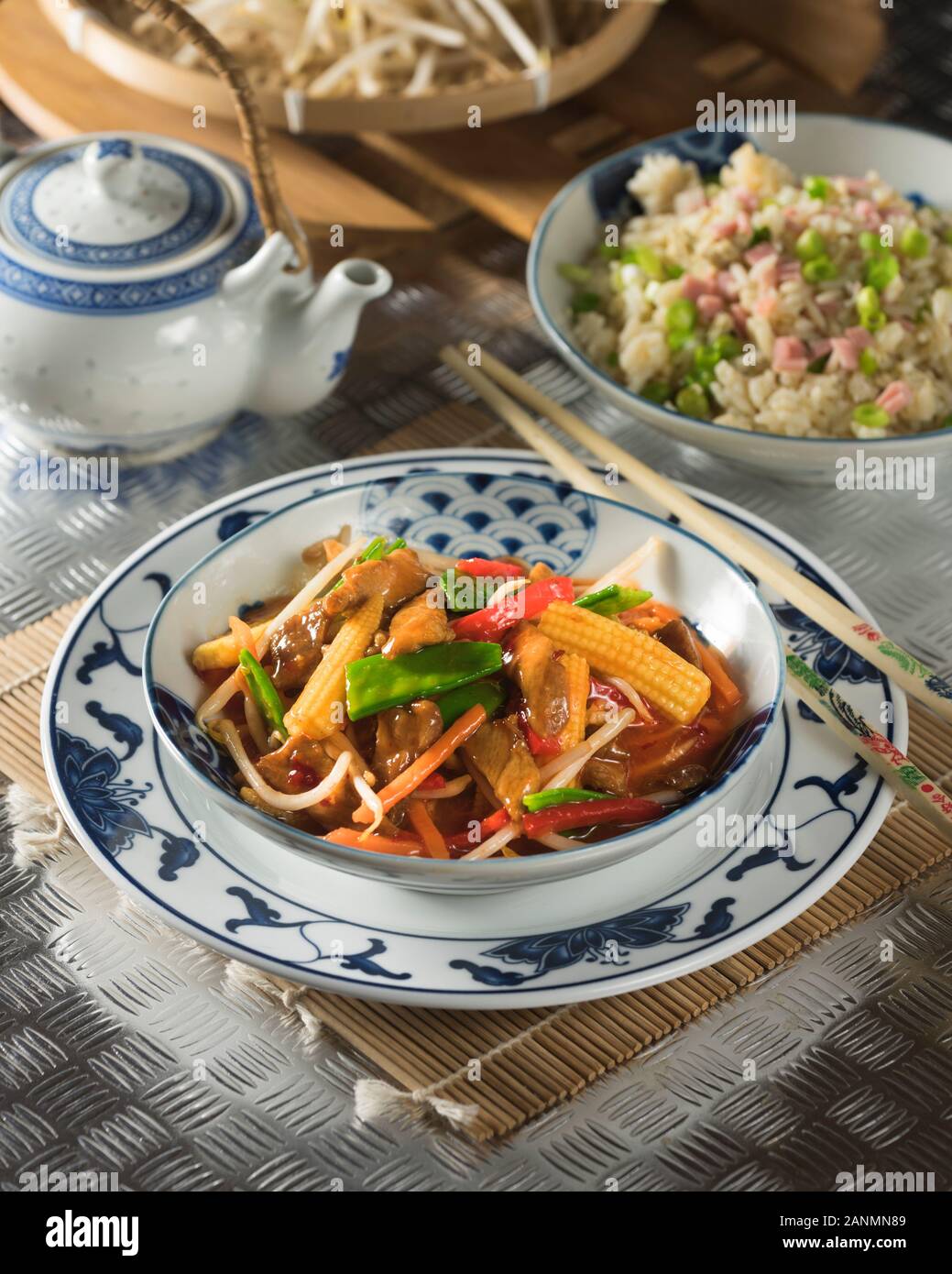 Chop Suey. Sauté chinois-américain. Banque D'Images