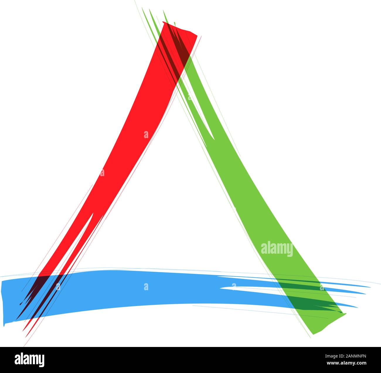 Signe abstrait gribouillés triangle Illustration de Vecteur