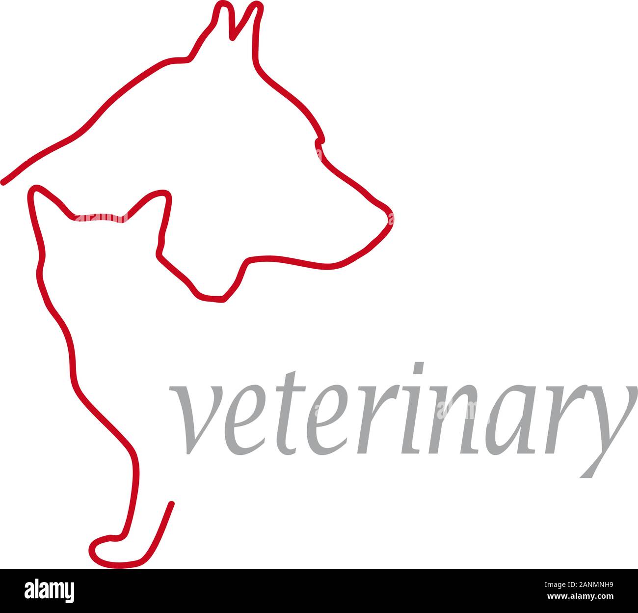 Signe vecteur vétérinaire, chien et chat Illustration de Vecteur