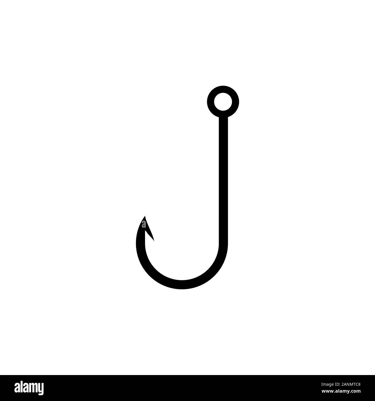 Crochet de pêche mode icône poisson vecteur design plat Illustration de Vecteur