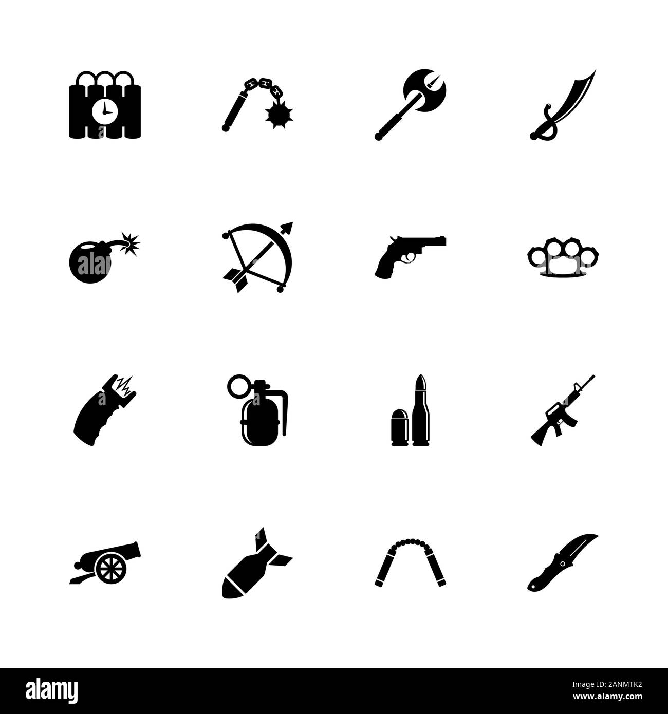 Icônes d'armes nucléaires - Étendre à n'importe quelle taille - Changement à n'importe quelle couleur. Télévision Vector Icons - Illustration noir sur fond blanc. Illustration de Vecteur