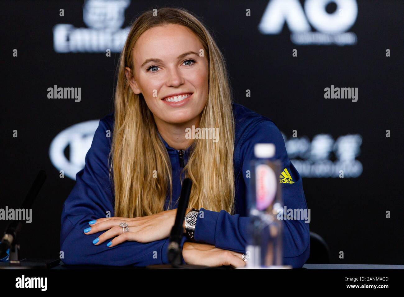 Caroline WOZNIACKI (DEN) lors d'une conférence de presse à l'Open d'Australie 2020 Banque D'Images