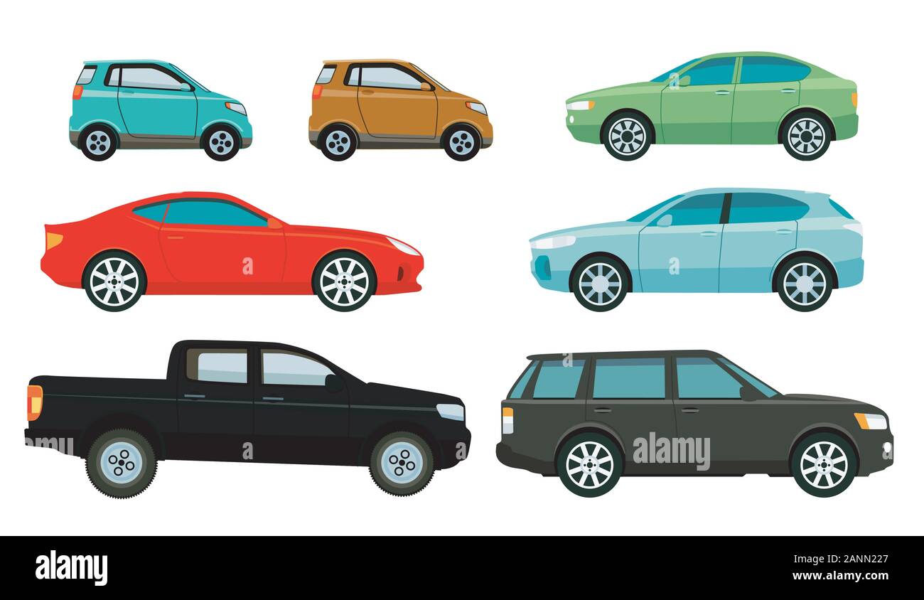 Les voitures, les berlines et les SUV, illustration Illustration de Vecteur