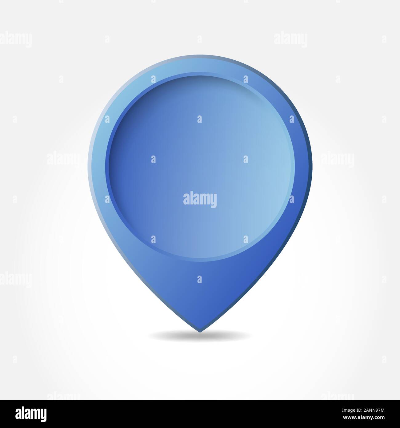 Pointeur de carte bleu - vector illustration. Pointeur de carte icône sur fond blanc. Illustration de navigation bleu marqueur à l'ombre. Illustration de Vecteur