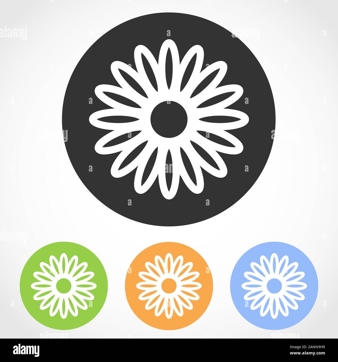 Icônes de fleurs isolé sur fond blanc. Fleur plate - vector illustration. Illustration de Vecteur