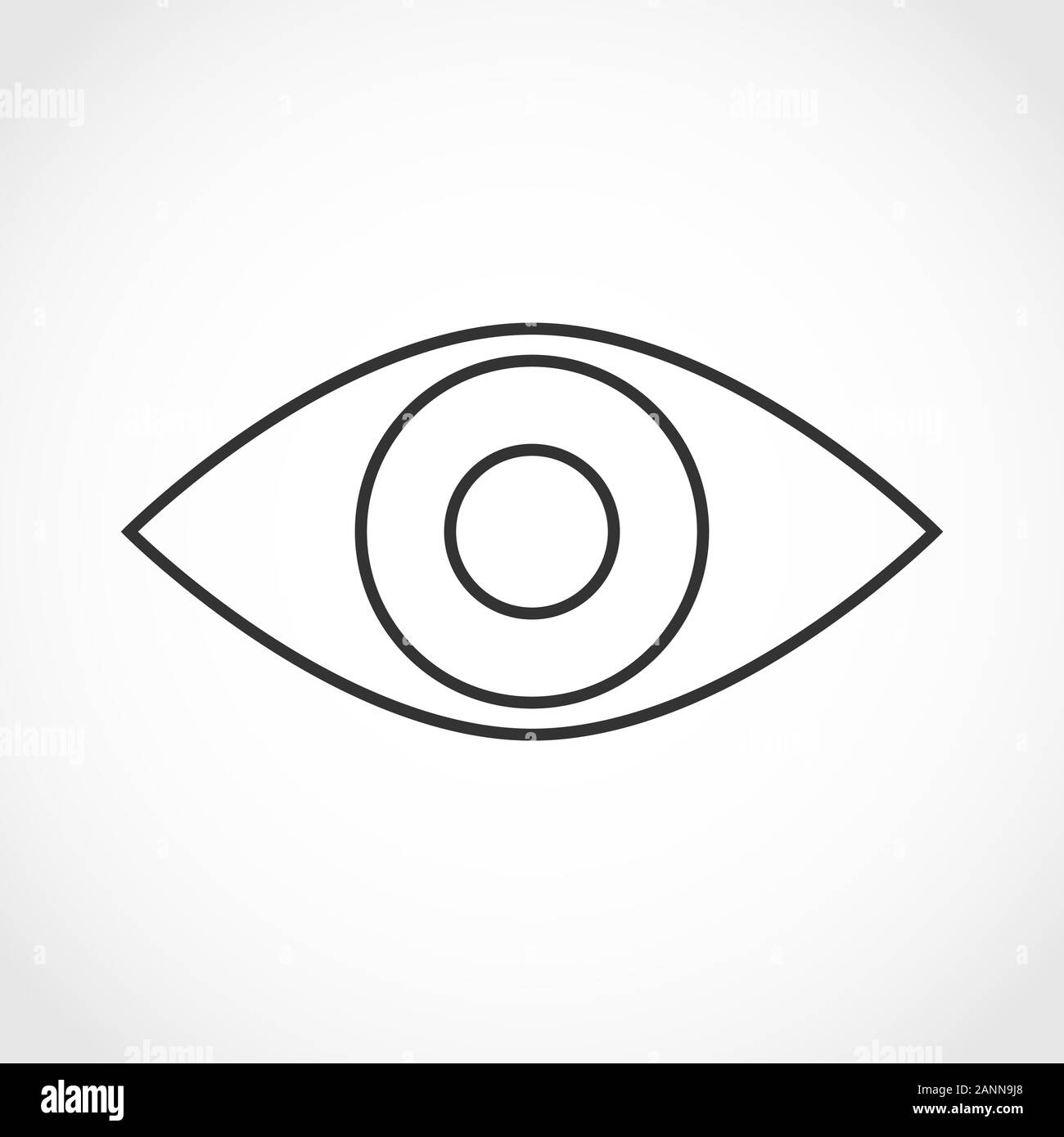 Contour de l'œil simple sur fond blanc. Icône de l'oeil humain simple illustration. Illustration de Vecteur