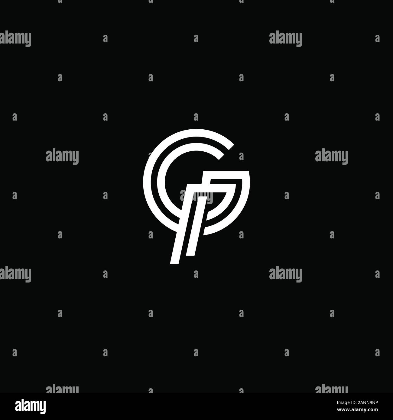 Lettre initiale go ou vecteur conception logo bg Illustration de Vecteur