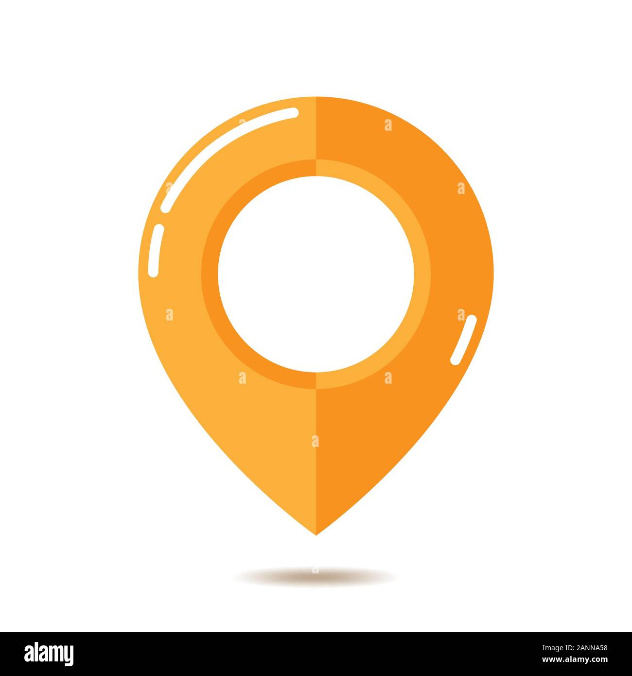Pointeur de carte Orange - vector illustration. Pointeur de carte icône sur fond blanc. Illustration de navigation orange marqueur avec l'ombre. Illustration de Vecteur