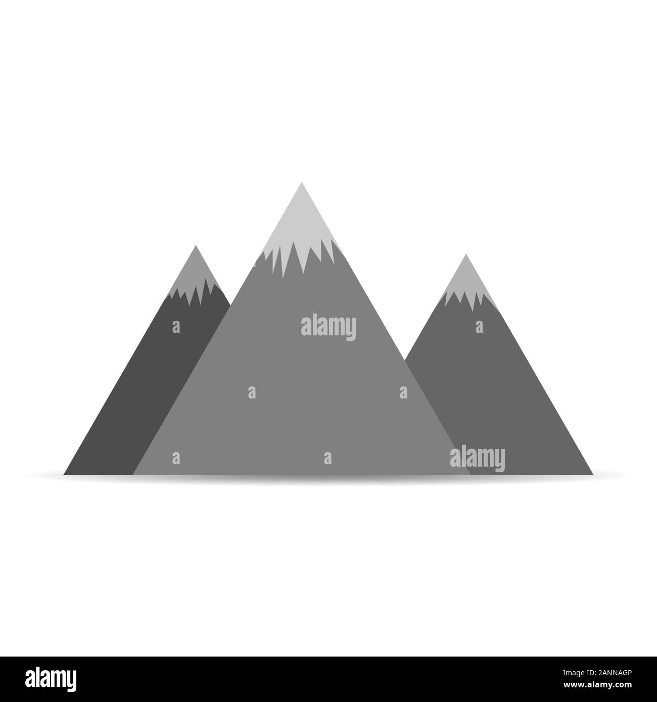 L'icône de montagnes - vector illustration. Les montagnes noires s'identifier modèle plat sur fond blanc. Illustration de Vecteur