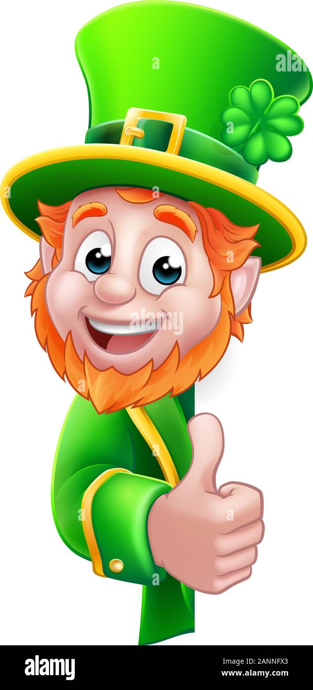Leprechaun St Patricks Day Cartoon Sign Illustration de Vecteur
