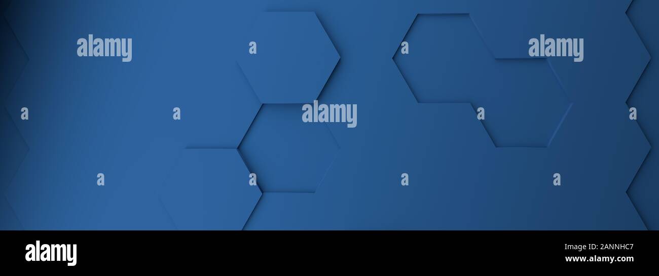 Abstract modern classic blue background honeycomb, rendu 3D Banque D'Images