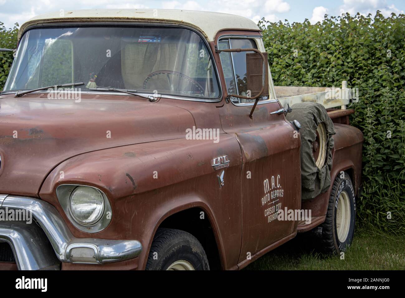 UK, Quorn - Juin 2018 : GMC HYDRAMATIC V8 PICK UP TRUCK Banque D'Images