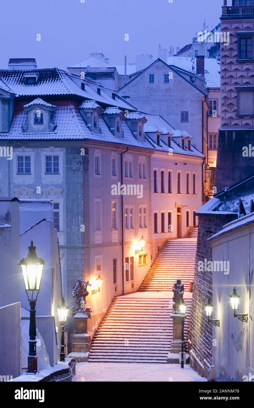 République tchèque, Prague - Mala Strana (en hiver) Banque D'Images