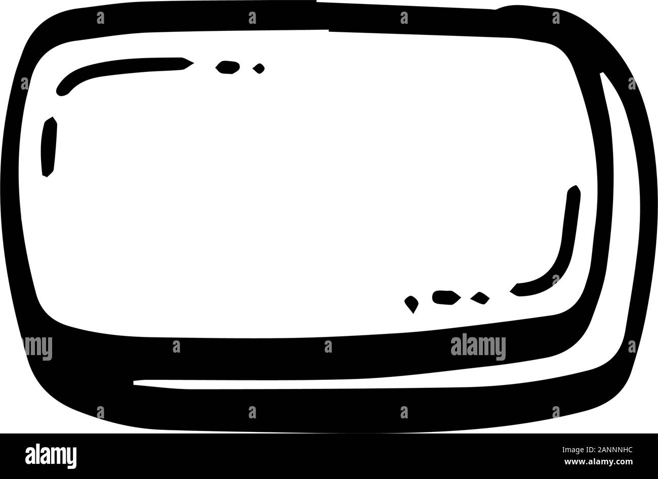 Grand morceau de savon artisanal naturel organique. Logo pour magasin fait main. Copier l'espace. Place pour le texte. Doodle hand drawn illustration isolé sur blanc b Illustration de Vecteur