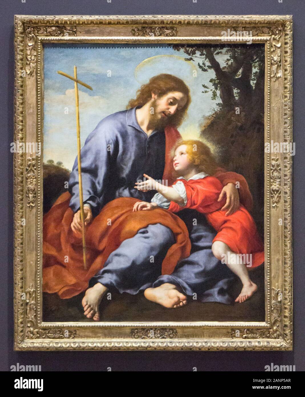 Palais Longchamp, Marseille : 150ème anniversaire.les collections permanentes ont été restaurées - Carlo DOLCI (1616-1686) Jésus enfant la croix de Saint-Joseph Banque D'Images