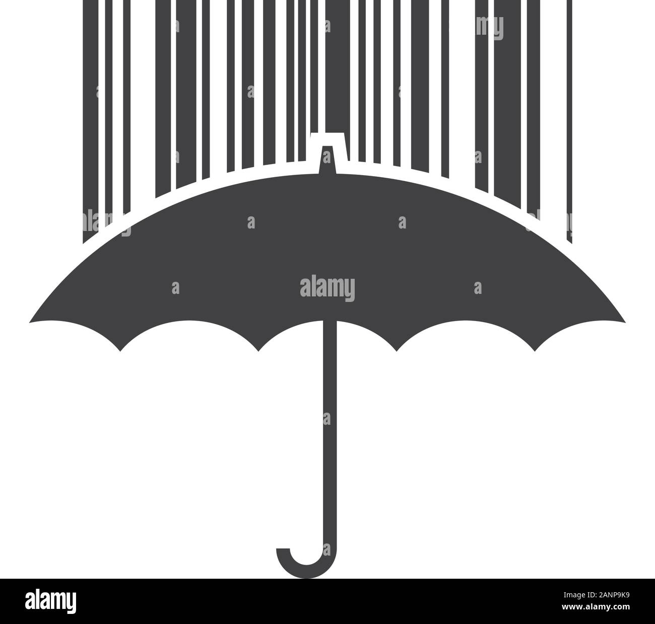 Logo design avec parapluie et pluie de code barres vector illustration Illustration de Vecteur