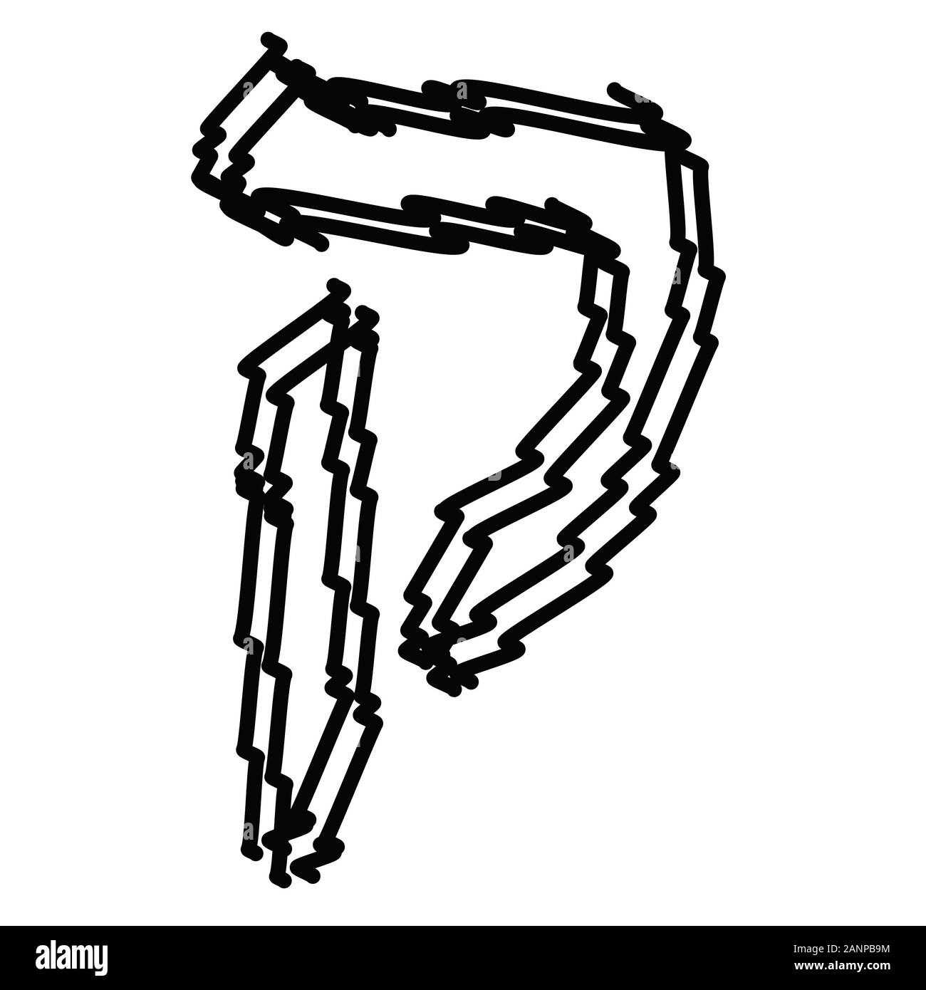 Des lettres de l'alphabet hébraïque. Gribouillis enfants hébreux. Vector illustration sur fond isolé. Illustration de Vecteur