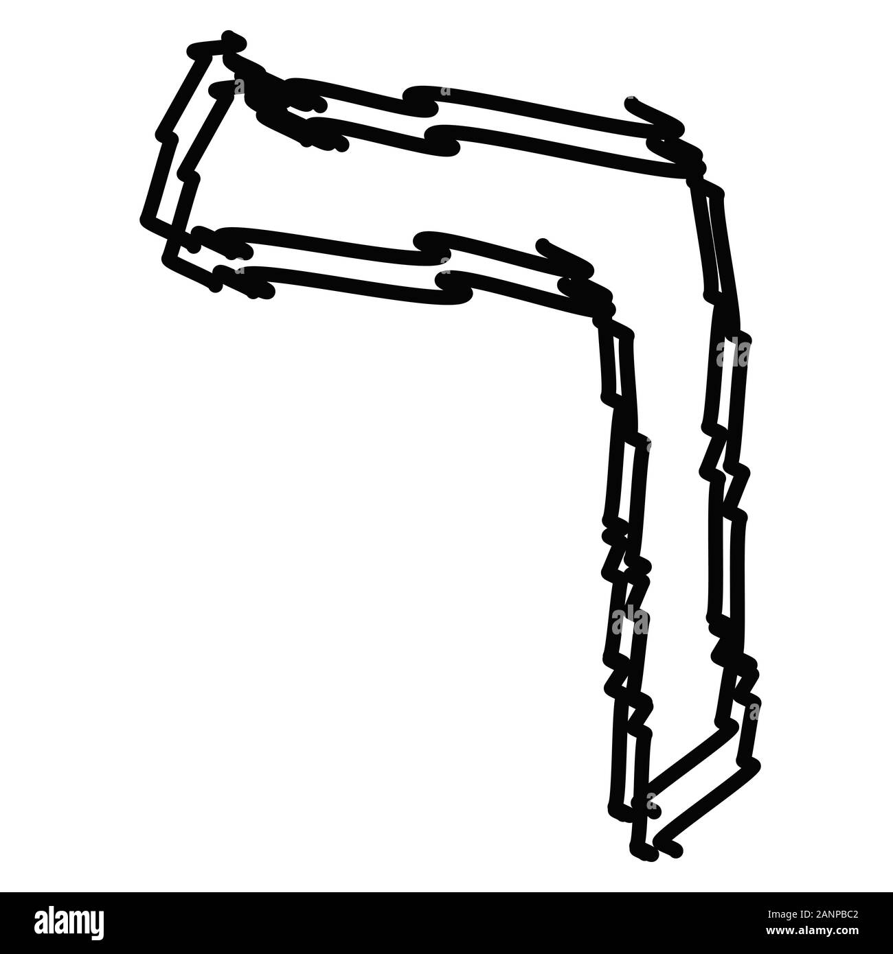 Des lettres de l'alphabet hébraïque. Gribouillis enfants hébreux. Vector illustration sur fond isolé. Illustration de Vecteur