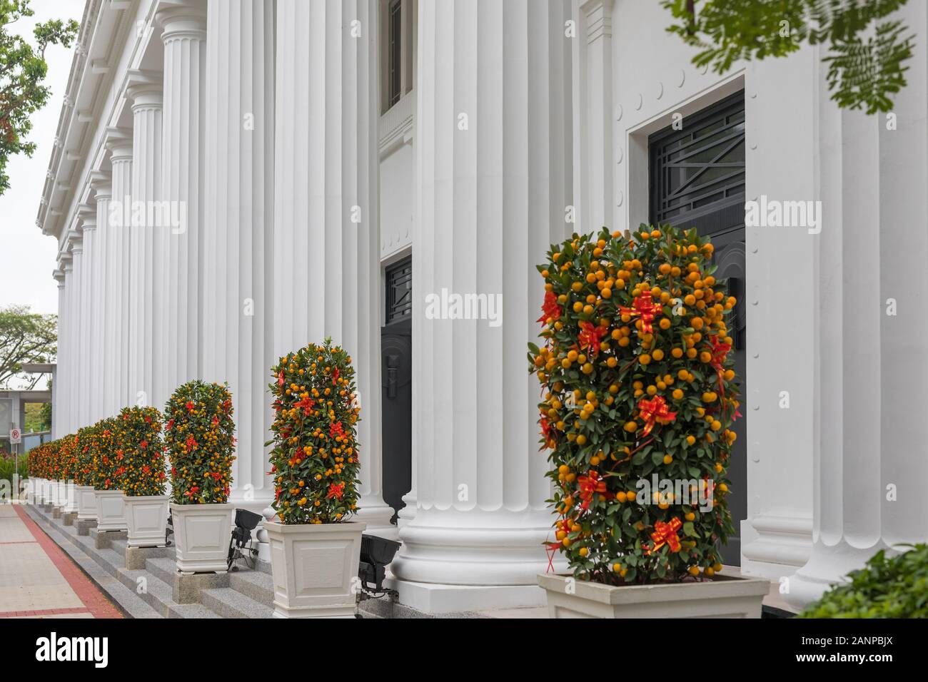 Extérieur et entrée au bâtiment du Collège de médecine à Singapour Banque D'Images