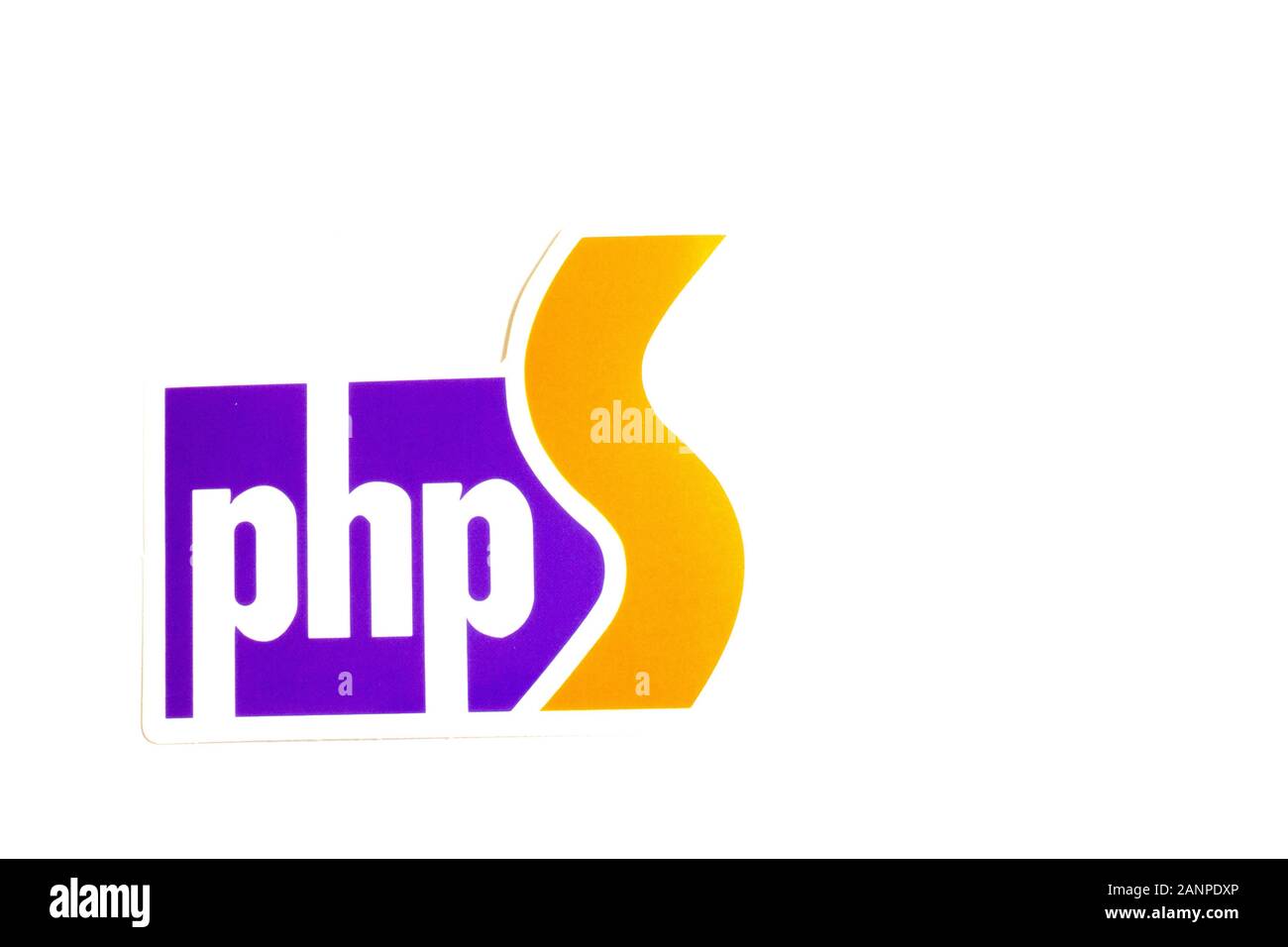 Los Angeles, Californie, États-Unis - 17 janvier 2020: Logo PHP avec espace de copie, éditorial illustratif Banque D'Images