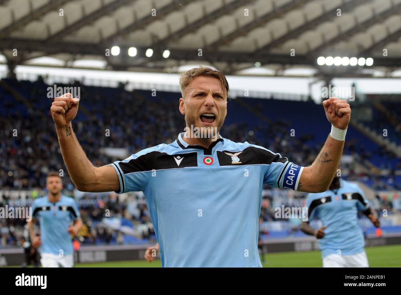 Roma, Italie. Janvier 18, 2020, Roma, Italie : Rome, Italie, 18 janvier 2020, le bonheur ciro immobile (Lazio) lors de Lazio vs Sampdoria - Serie A soccer italien Championnat Hommes - Crédit : LM/Renato Olimpio Crédit : Renato Olimpio/LPS/ZUMA/Alamy Fil Live News Banque D'Images