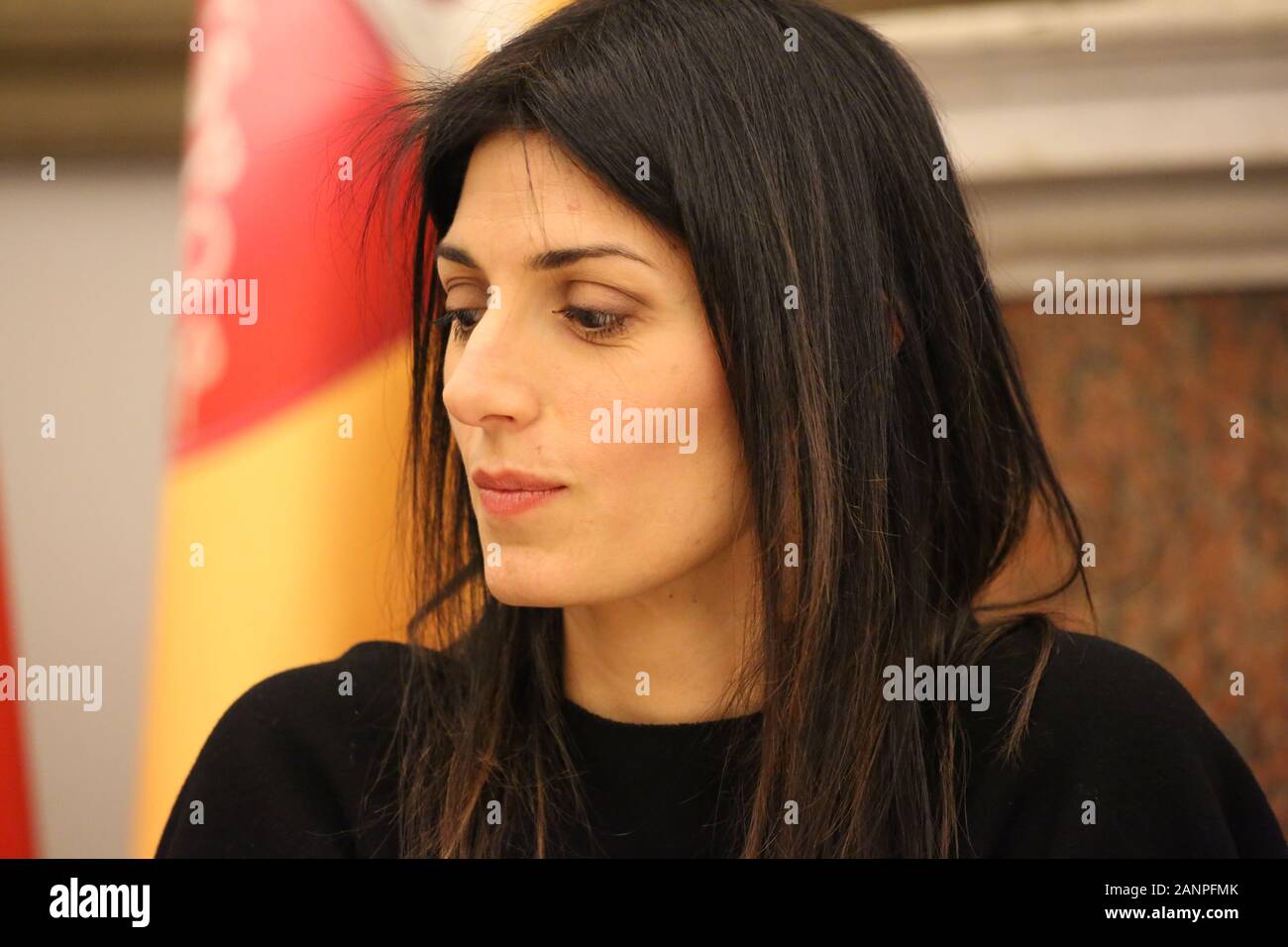 ROMA - COMUNE - SINDACA VIRGINIA RAGGI À CAMPIDOGLIO Banque D'Images