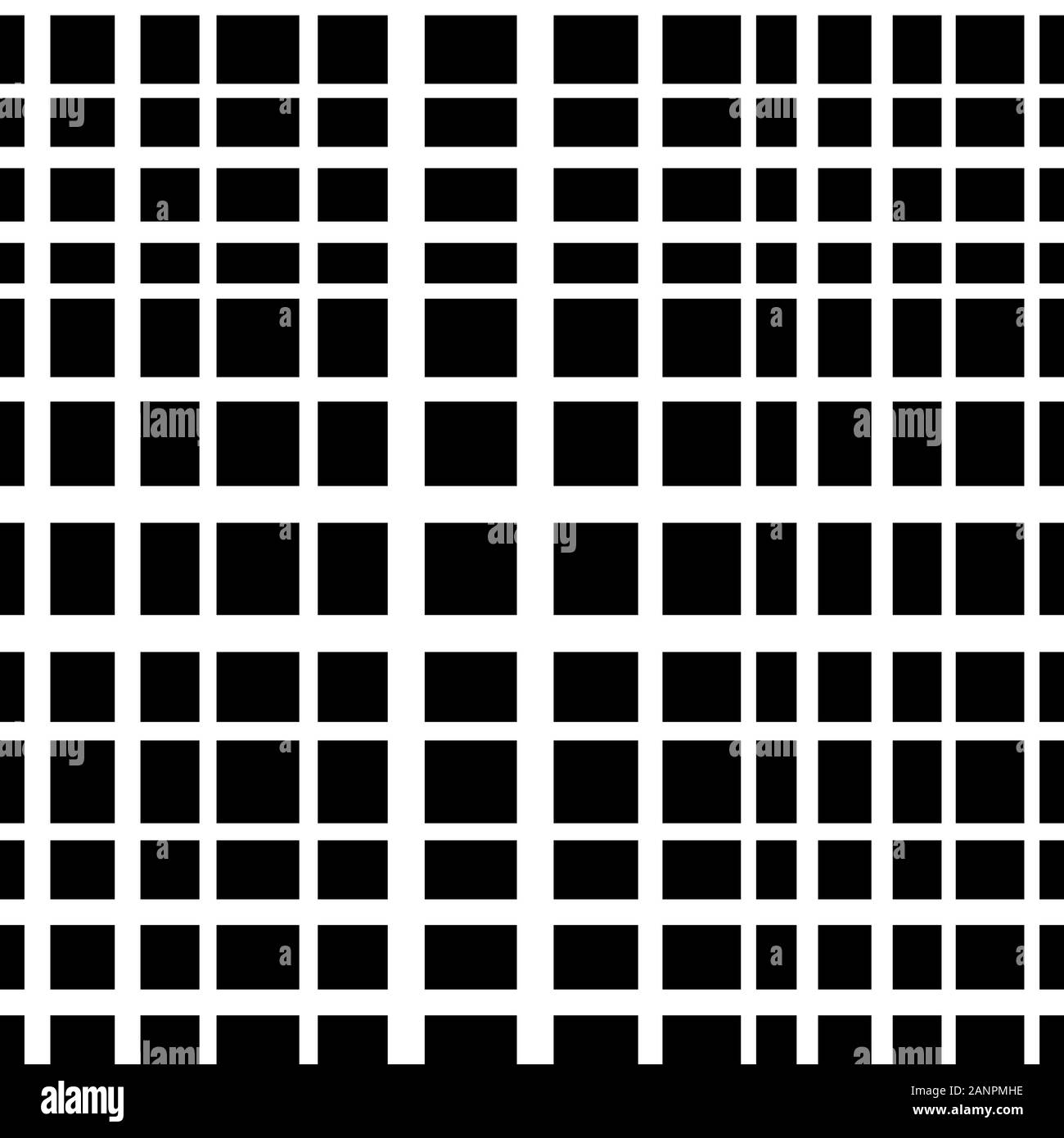 Fond ou texture à damier carré noir vectoriel. Grille simple de lignes d'intersection. Motifs abstraits sans couture avec carrés. Motif toile, wallpap Illustration de Vecteur