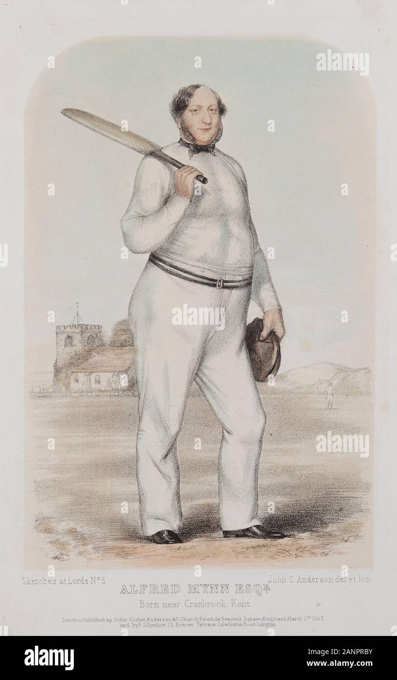 Alfred Mynn (1807-1861) anglais de cricket de première classe Banque D'Images