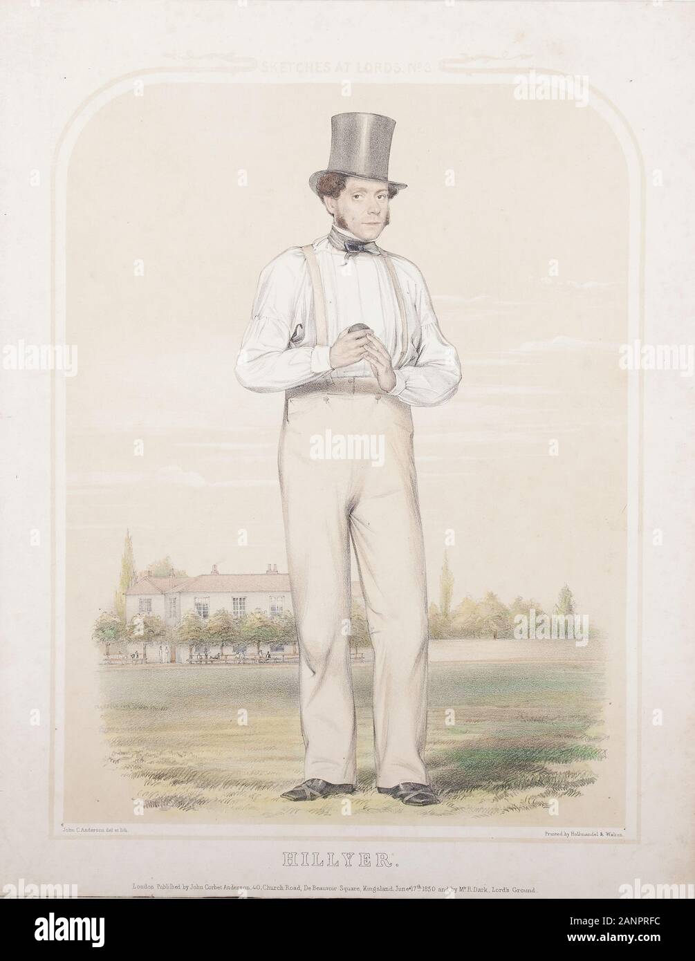 William Hillyer. 1813-1861. Joueur professionnel du 19e siècle de Kent County Cricket Club Banque D'Images