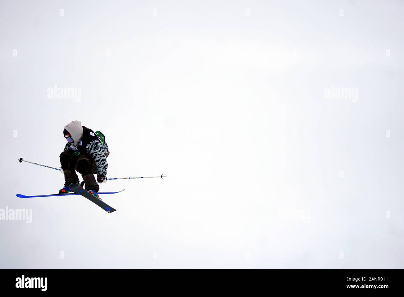 Le Tyrol du Sud, Italie. 18 janvier, 2020. Compétiteur lors de la Coupe du Monde FIS Freeski Slopestyle sur 18.01.2020 dans l''Alpe di Siusi (Alpe di Siusi) Snowpark, Italie. Credit : AlfredSS/Alamy Live News Banque D'Images