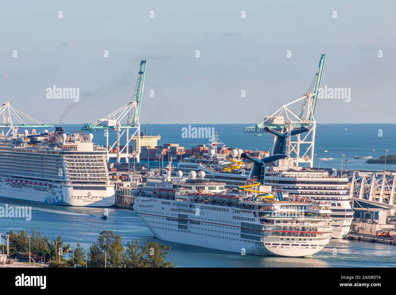 MIAMI, FLORIDE - 25 novembre 2017 : Carnival Cruise Lines a commencé comme un organisme indépendant de la ligne de croisière en 1972 et détient maintenant la plus grande flotte au monde Banque D'Images