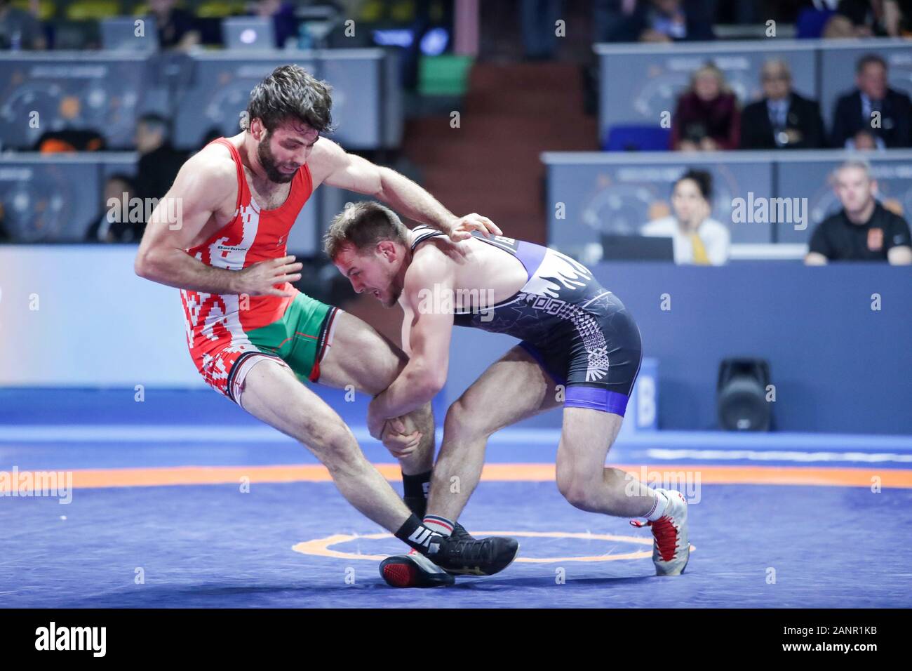 Rome, Italie. 18 janvier, 2020. Rome, Italie, 18 janvier 2020, azamat nurykau (Bélarus) vs fazil eryilmaz (Turquie) catégorie fs 74 kg lors du Tournoi International de la série Classement - Wrestling - Crédit : LM/Luigi Mariani Crédit : Luigi Mariani/fil LPS/ZUMA/Alamy Live News Banque D'Images