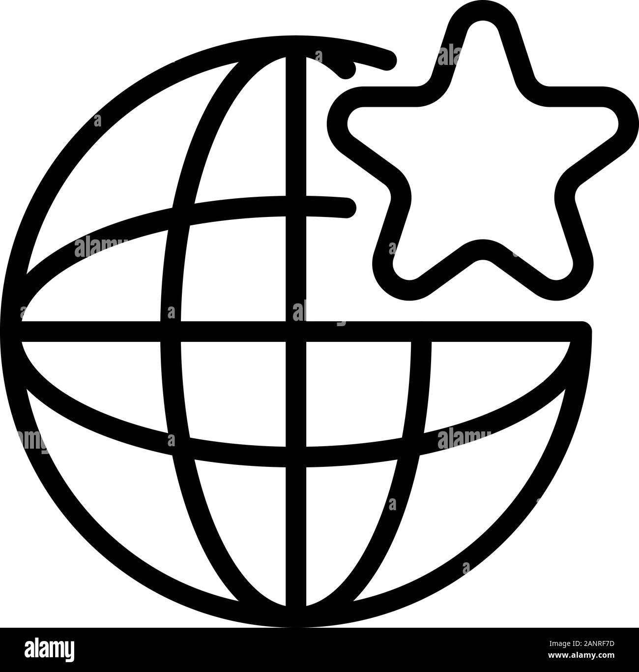 L'icône de l'engagement global star style du contour, Illustration de Vecteur