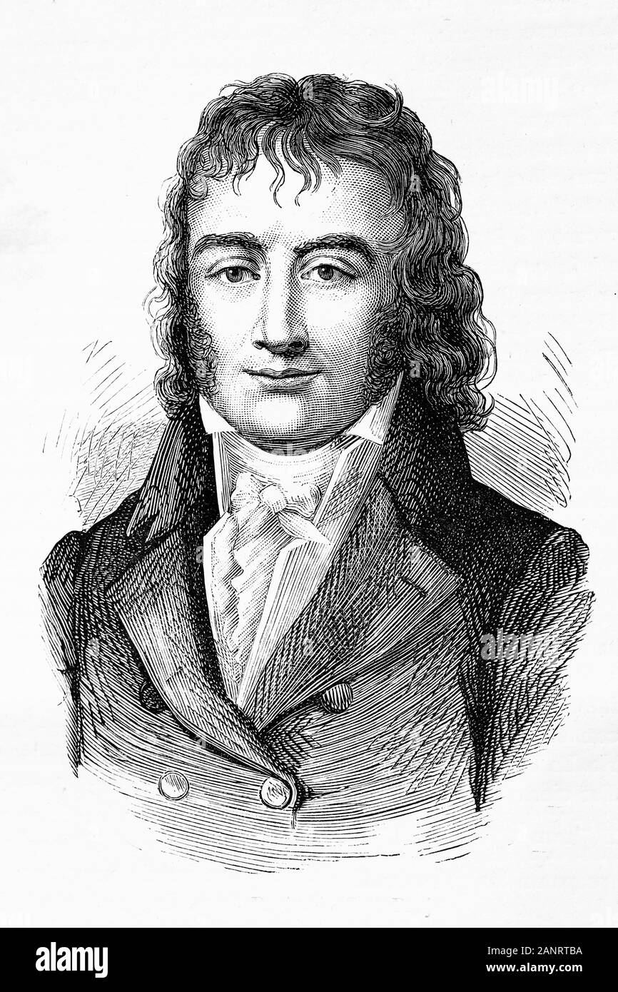 Benjamin Constant de Rebecque, homme politique, philosophe et écrivain. 1767-1830. Illustration d'antiquités. 1890. Banque D'Images