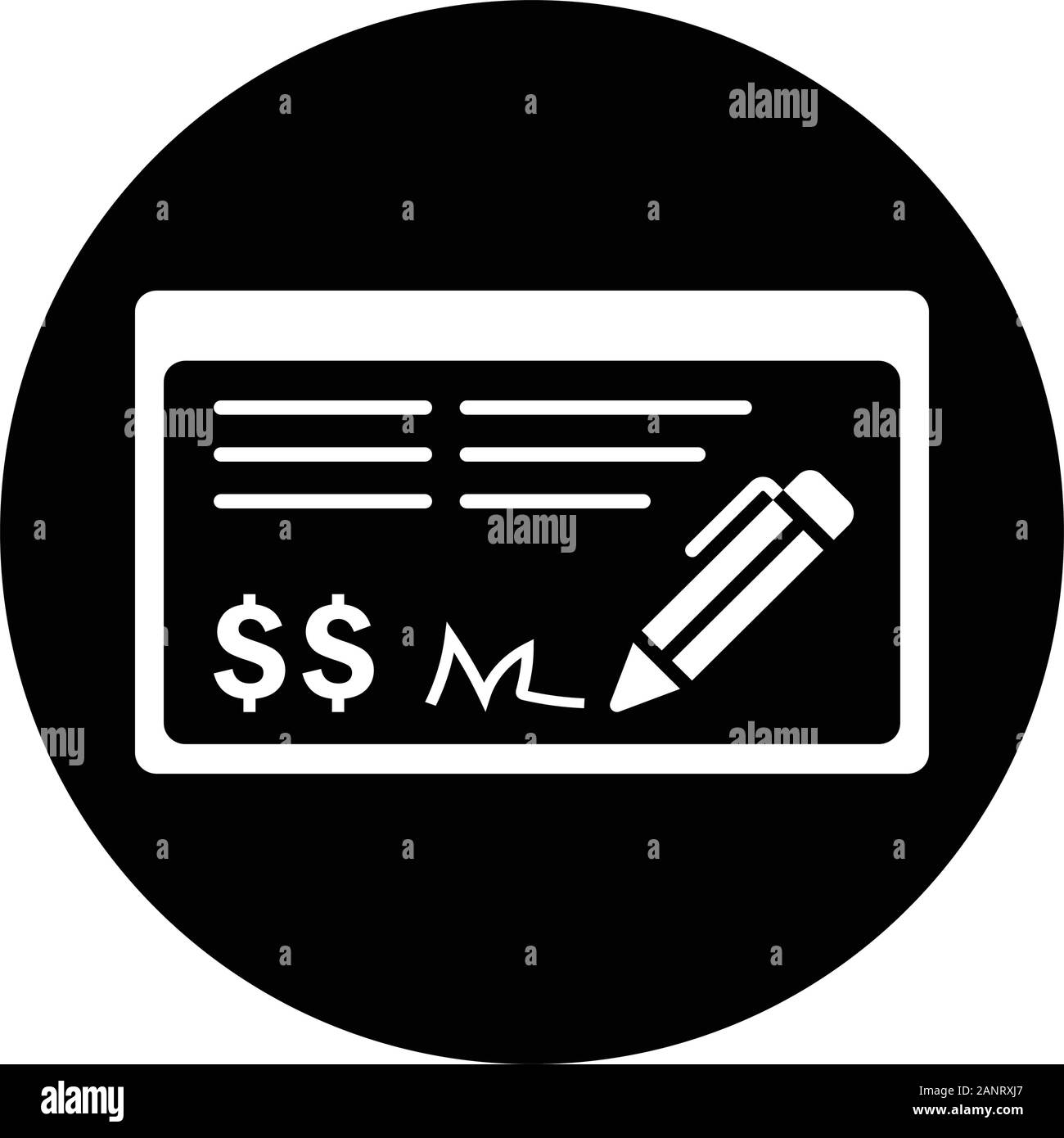 Bien organisé et totalement modifiable paiement chèque bancaire, icône pour toute utilisation comme support d'impression, le web, l'utilisation commerciale ou tout type de projet de design. Espérons que ce Illustration de Vecteur