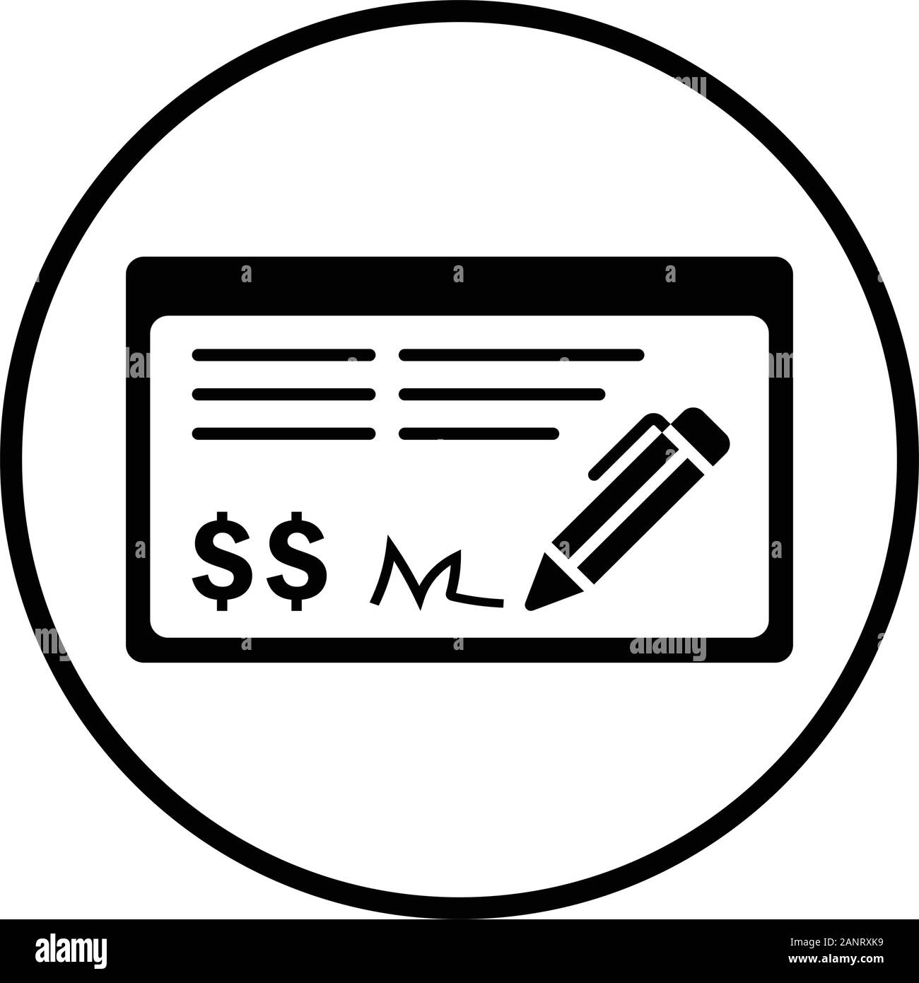 Bien organisé et totalement modifiable paiement chèque bancaire, icône pour toute utilisation comme support d'impression, le web, l'utilisation commerciale ou tout type de projet de design. Espérons que ce Illustration de Vecteur