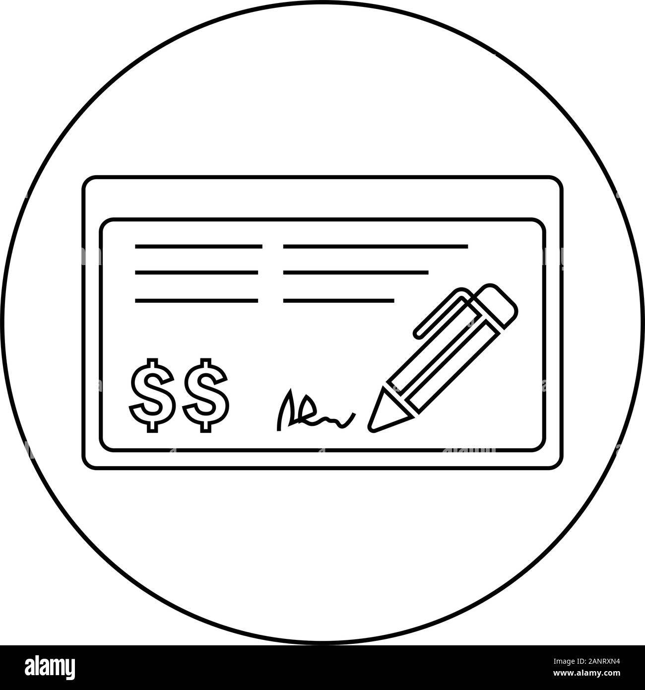 Bien organisé et totalement modifiable paiement chèque bancaire, icône pour toute utilisation comme support d'impression, le web, l'utilisation commerciale ou tout type de projet de design. Espérons que ce Illustration de Vecteur