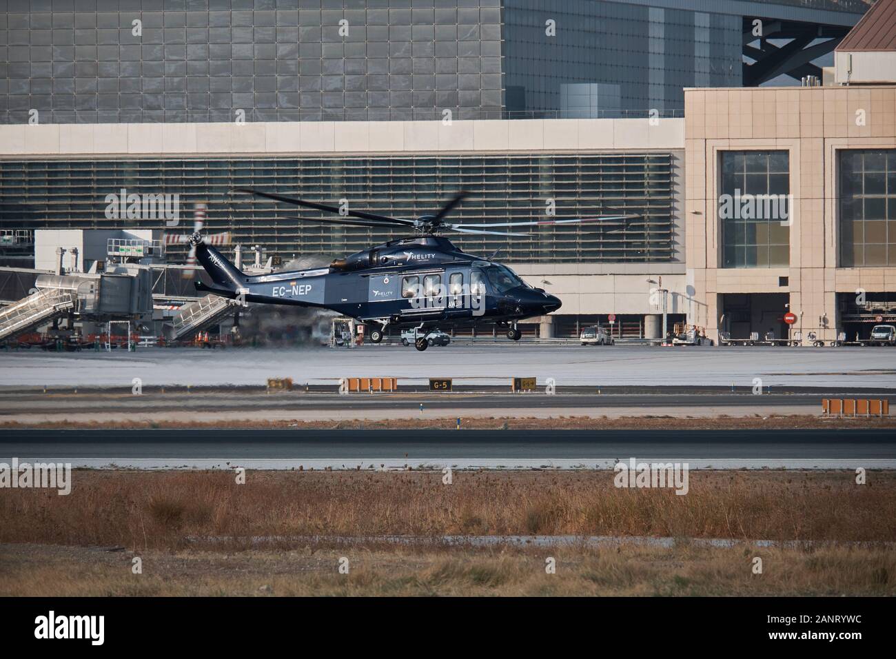 Agusta-Westland Aw-139 Hélity Copter Airlines. Málaga, Espagne. Banque D'Images