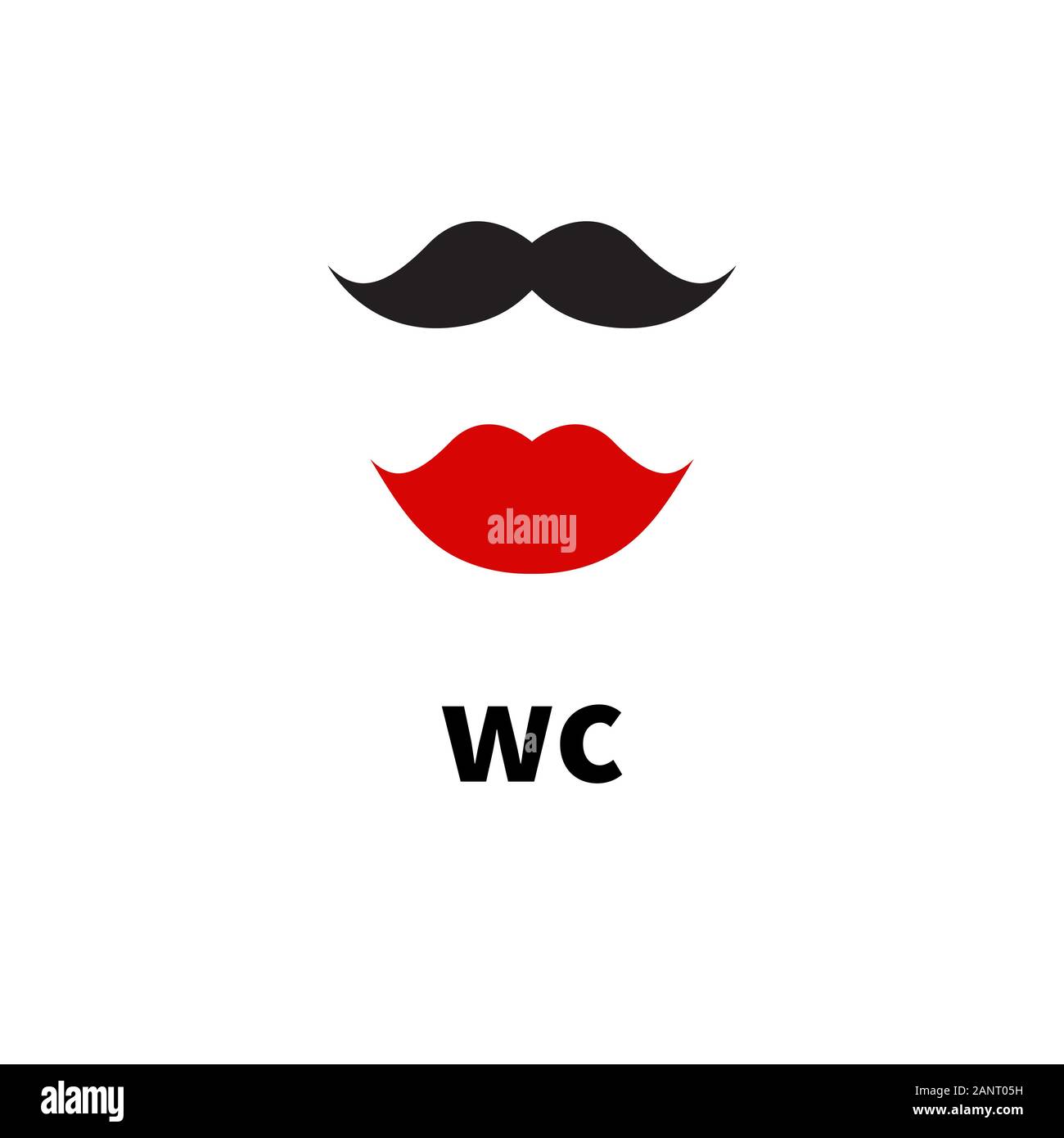Hipster des icônes pour WC, toilettes, wc, wc. Les lèvres et la moustache, vector illustration Illustration de Vecteur